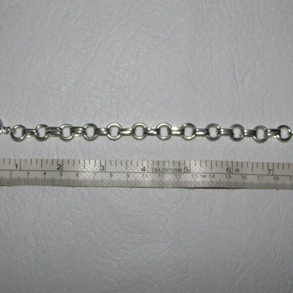 Silver Double Link Toggle Bracelet - NEW - Picture 7 of 7